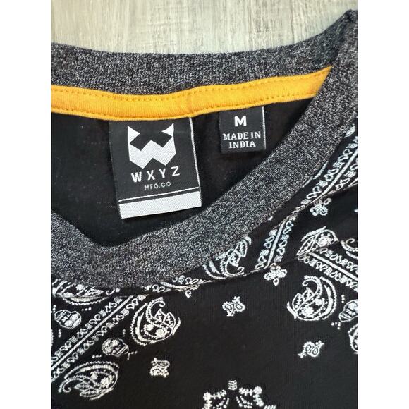 Wxyz Shirt Mens M Pattern Black GeoMetric short sleeve - Picture 3 of 6